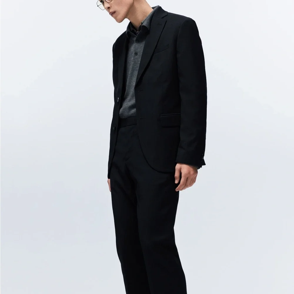 H&M Dark Gray Regular-Fit Single-Breasted Men’s Jacket